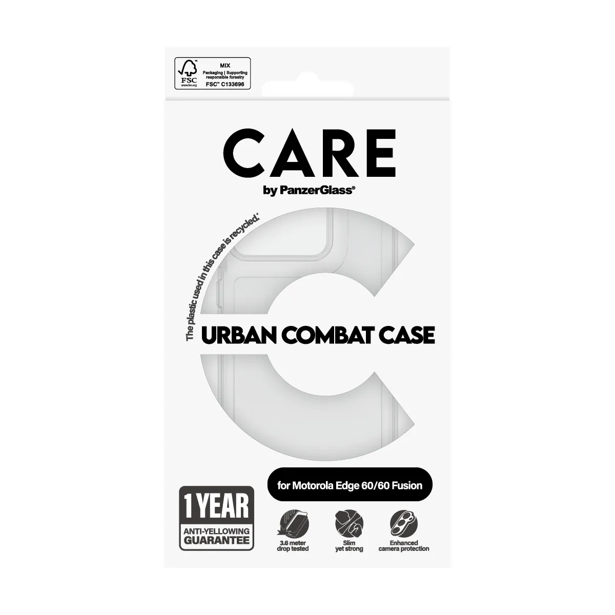 PanzerGlass CARE Urban Case for Moto Edge 60 / Edge 60 Fusion, Clear