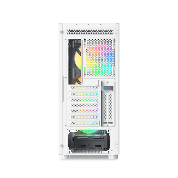 SAMA S40 midi-tower chassi med f&ouml;nster och RGB-belysning, vit