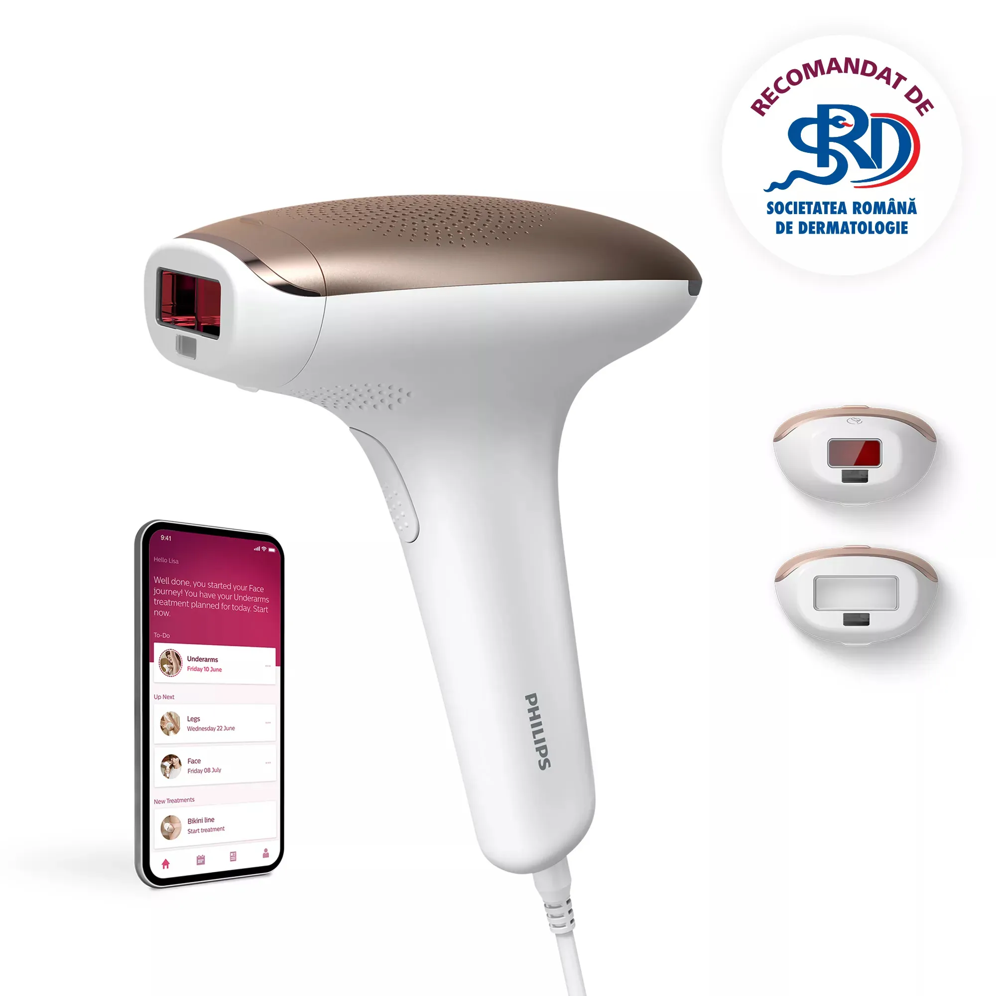 Philips Lumea Advanced IPL 7000 Series SC1997/00 -IPL-ihokarvanpoistolaite, kulta, valkoinen