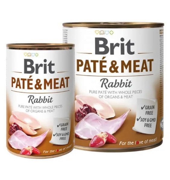 Brit Pat&eacute; &amp; Meat with Rabbit, Wet food for dogs, Adult, Grain Free, 400g