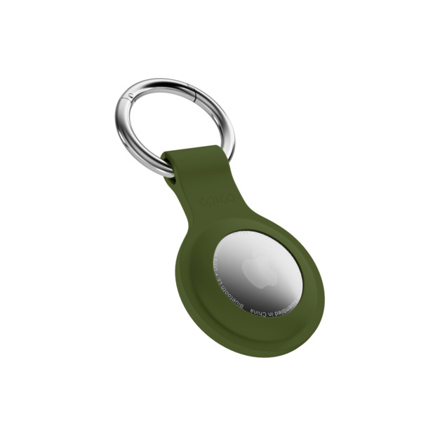 Epico Silicone Full Back Case | AirTag (1.-2. gen) | Khaki | Robust Metal Ring