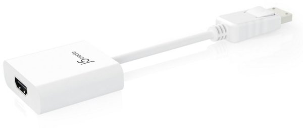 j5 create JDA154, DisplayPort till HDMI-adapter, DP++, 1920x1200, vit