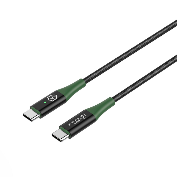 Microconnect Smart Charge USB-C - USB-C - cable, black/green, 1m