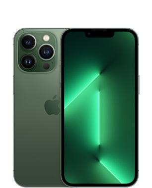 Renoverad iPhone 13 Pro 128 GB, alpingr&ouml;n (Utm&auml;rkt skick, nytt batteri)