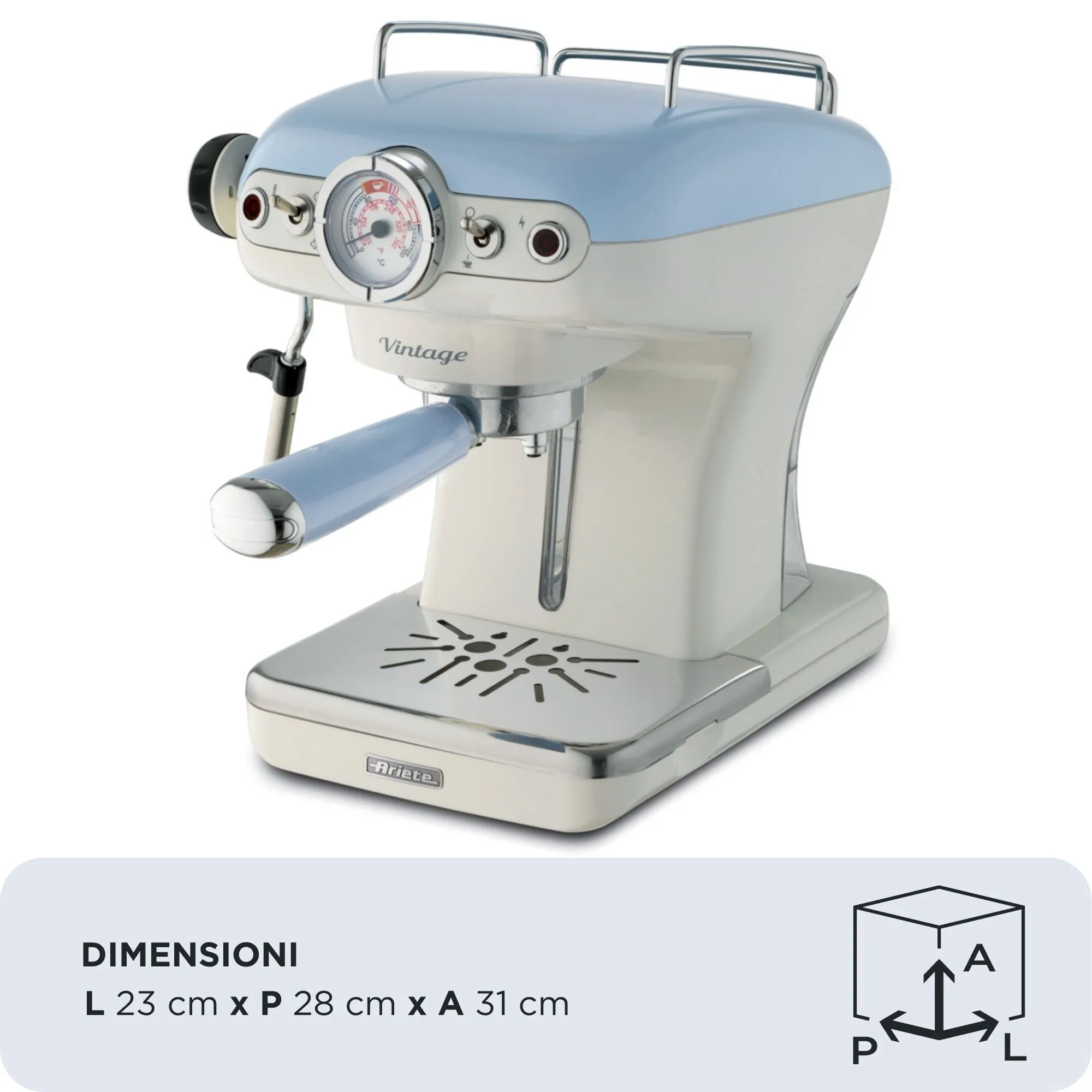 Ariete Vintage - espresso machine, Blue