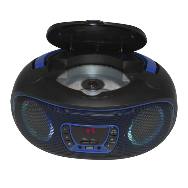 Boombox FM-Radio CD USB Bluetooth TCL-212BTBU Svart/Blå
