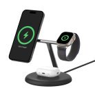 Belkin BoostCharge Pro 3-in-1 Magnetic Wireless Charging Stand with Qi2 15W -langaton laturi, Musta