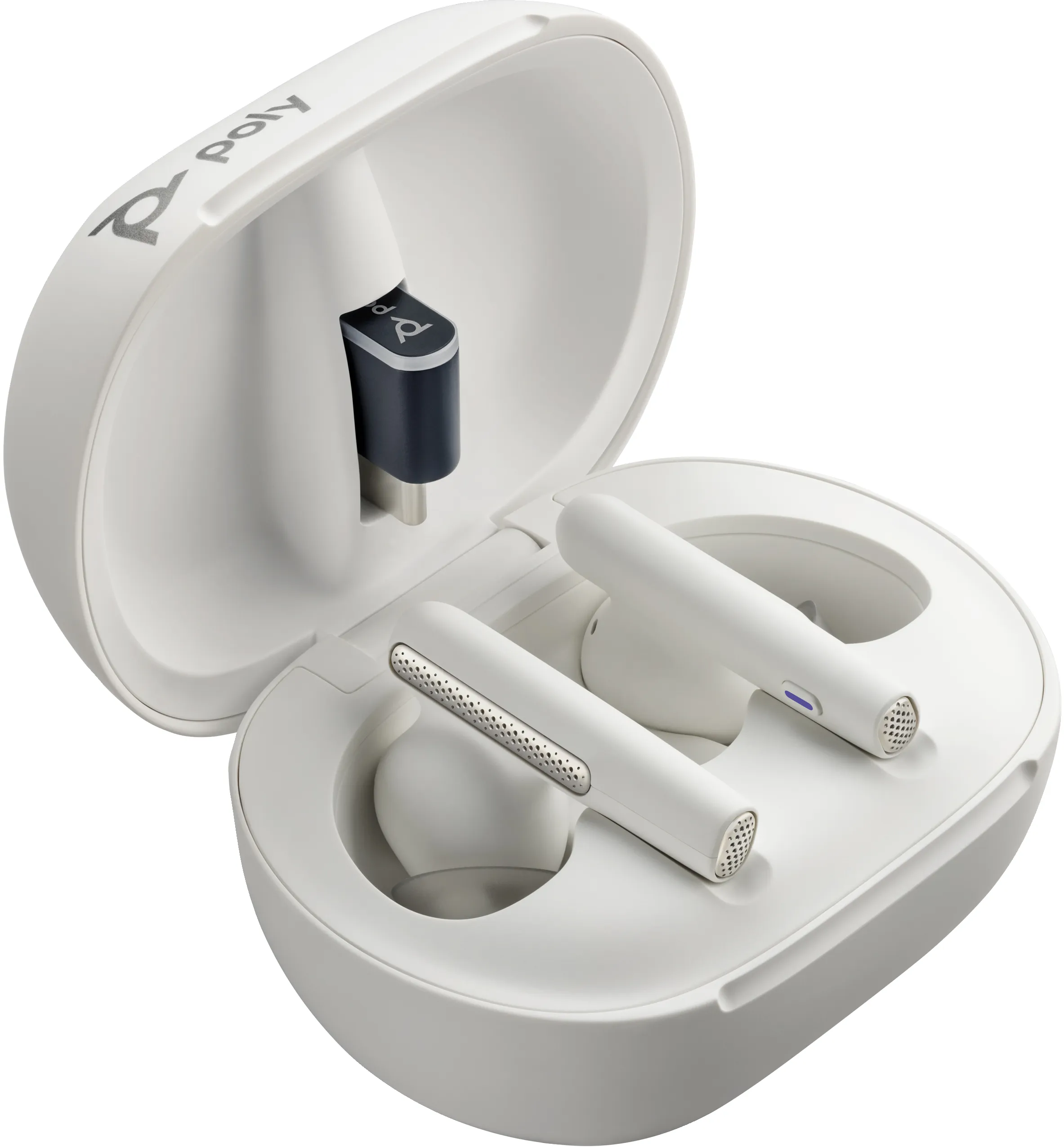 POLY VOYAGER FREE 60+ UC WITH TOUCHSCREEN CHARGE CASE USB-C F60TR F60TL F60T CBF60+ BT700C WHITE WW