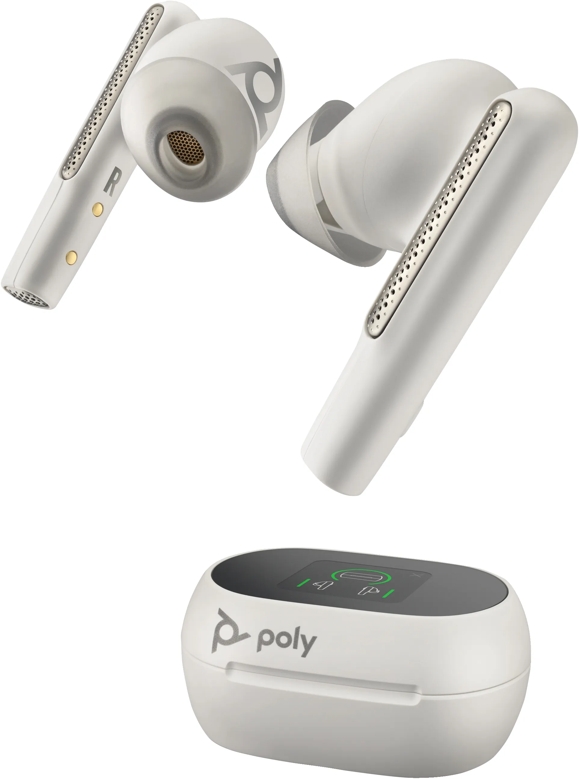 POLY VOYAGER FREE 60+ UC WITH TOUCHSCREEN CHARGE CASE USB-C F60TR F60TL F60T CBF60+ BT700C WHITE WW