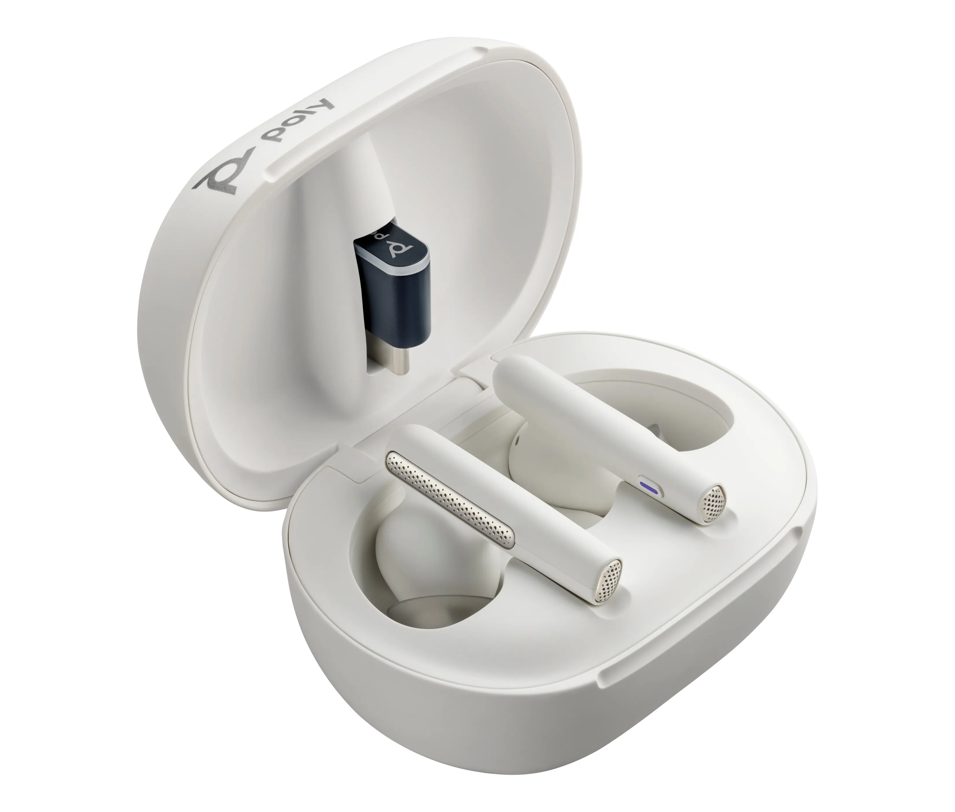 Poly Voyager Free 60 UC -langattomat nappikuulokkeet + Smart Charge Case ja BT700 USB -sovitin, valkoinen