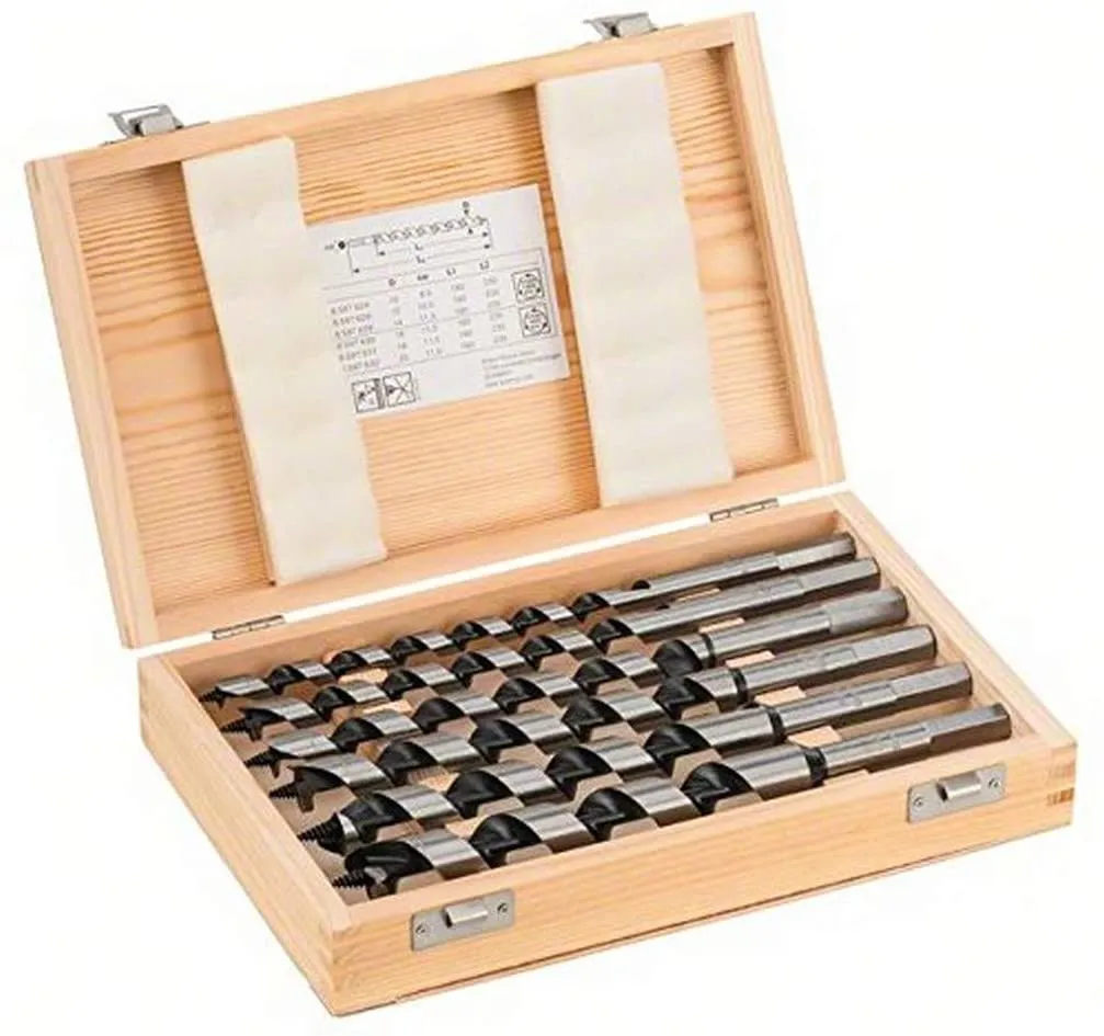 Bosch spur auger bit set, hex shank, 6-piece