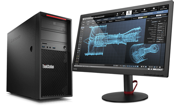 LENOVO P410 TWR E5/16GB/256SSD PCIE/NGFX/450W/10P