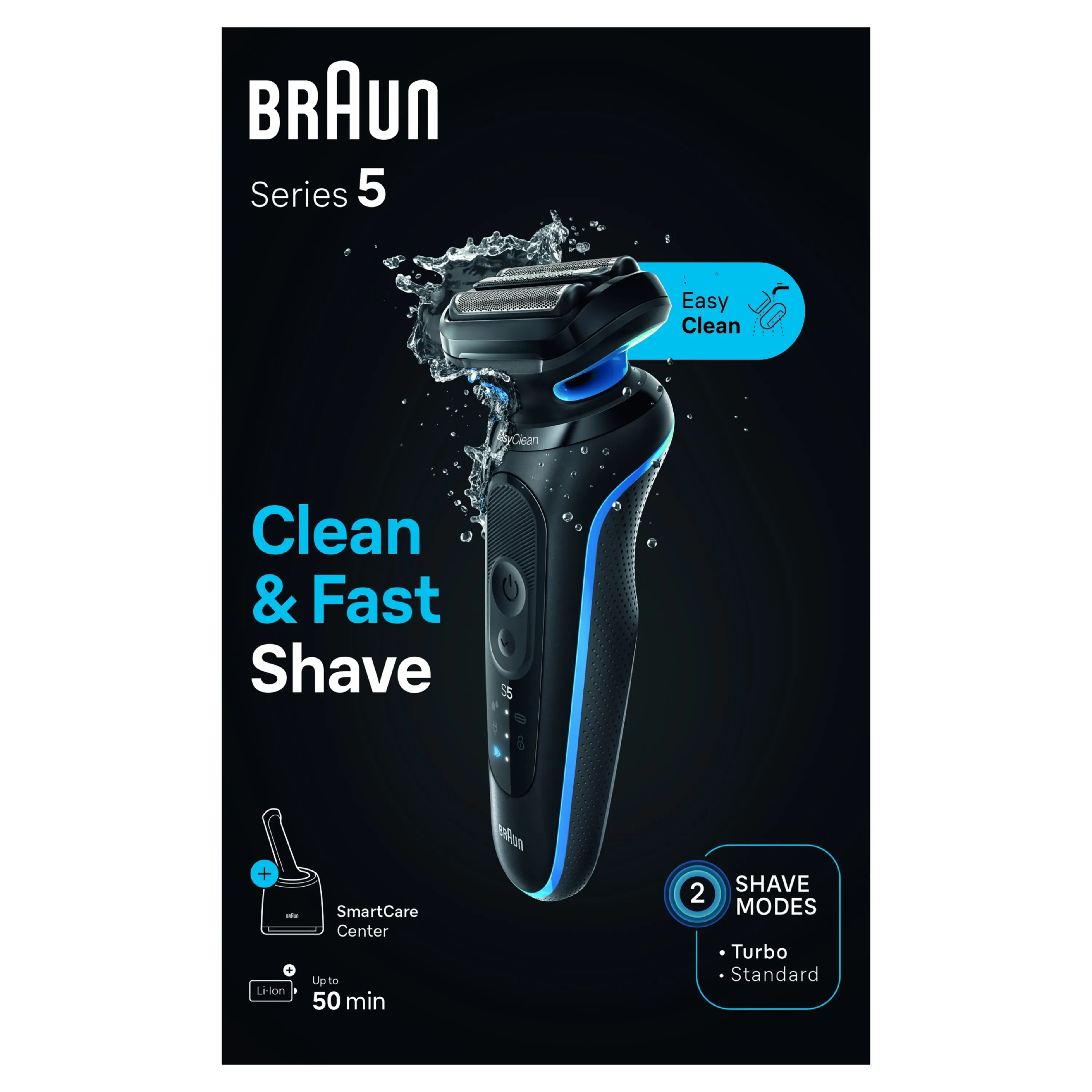 Braun Series 5 52-B7000cc -parranajokone, musta