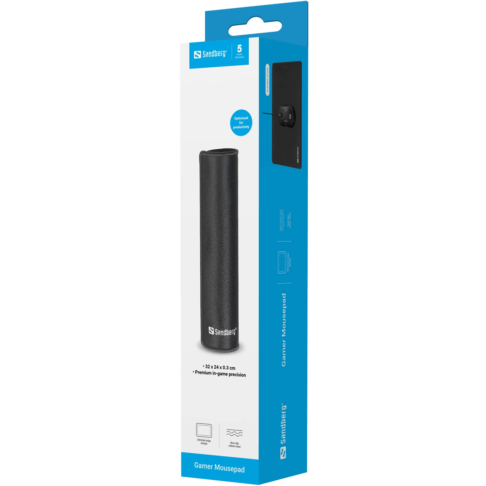 Sandberg Gamer L - gaming mousepad, 320x270 mm, Black