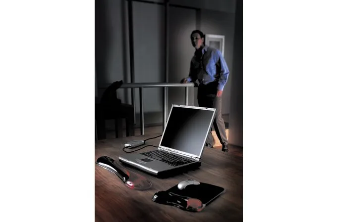 Kensington Duo Gel - musmatta med handledsst&ouml;d, 240x182 mm, Svart/R&ouml;d
