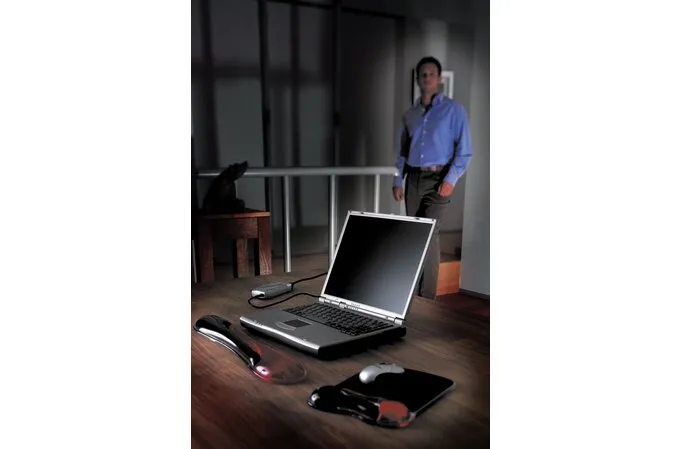 Kensington Duo Gel - musmatta med handledsst&ouml;d, 240x182 mm, Svart/R&ouml;d