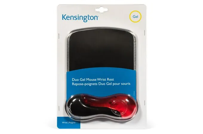 Kensington Duo Gel - musmatta med handledsst&ouml;d, 240x182 mm, Svart/R&ouml;d