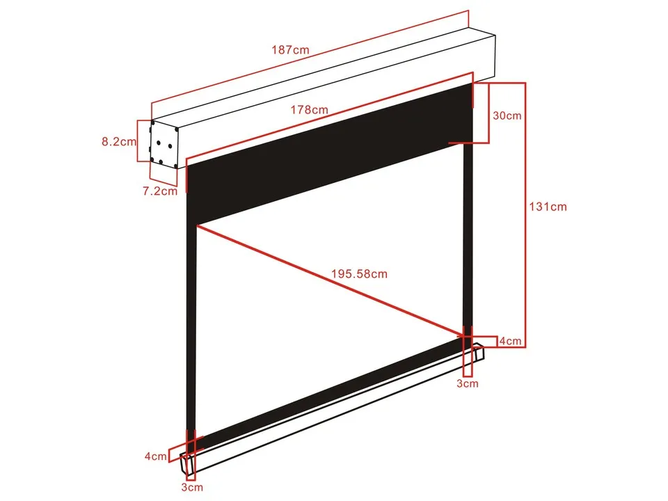 16:9 Motorized Projection Screen Deluxe 77&quot;