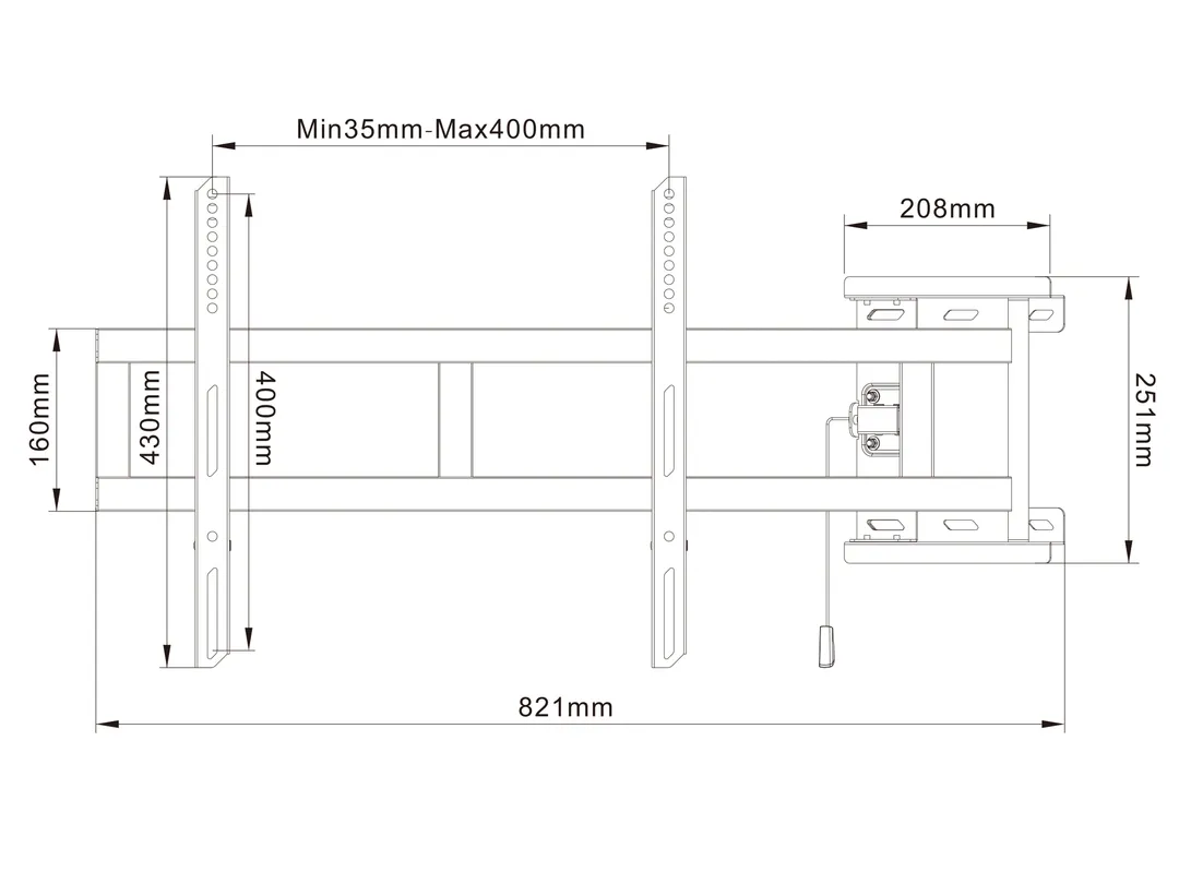 Multibrackets M Universal Swing Arm - Asennuspakkaus (keinuvarsi) tuotteelle LCD nestekiden&auml;ytt&ouml; / plasma TV - musta -n&auml;yt&ouml;n koko: 26"-47"