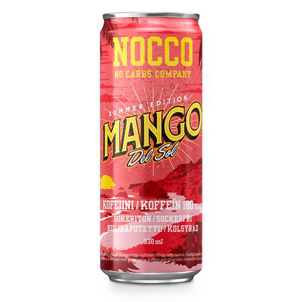 NOCCO BCAA Mango Del Sol -energiajuoma 330 ml 24-pack