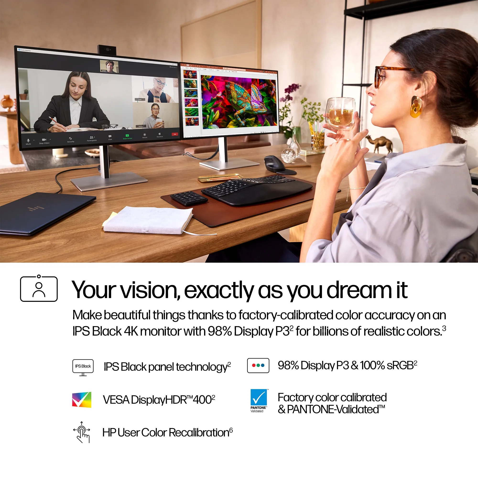 HP S7 Pro 727pm. 27&quot; 4K, 5ms, Intelligent 5MP HDR AI Webcam, IPS - conferencing monitor