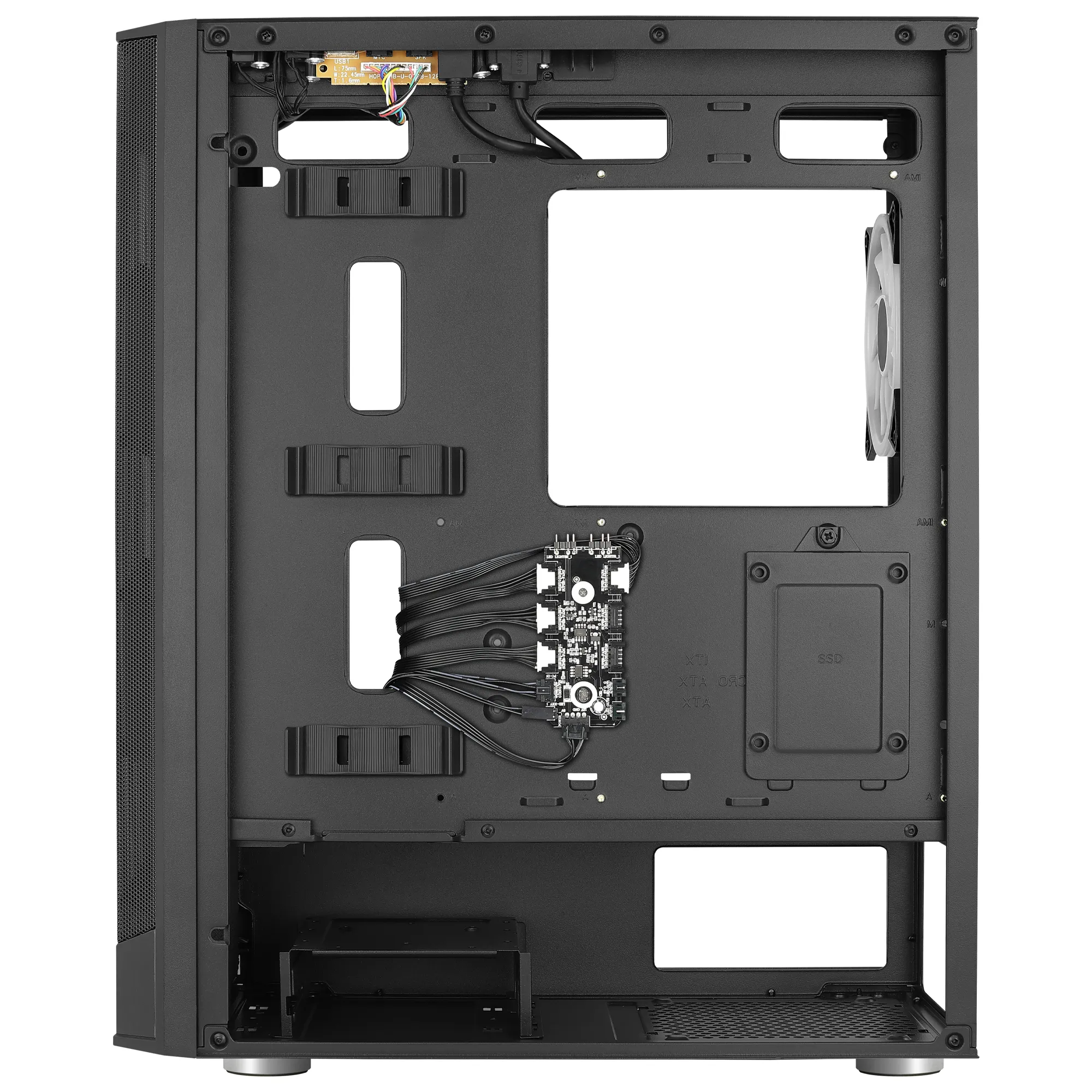 Prismbkv3 Pc Case Atx Black 4 Fans Argb Front Side Side