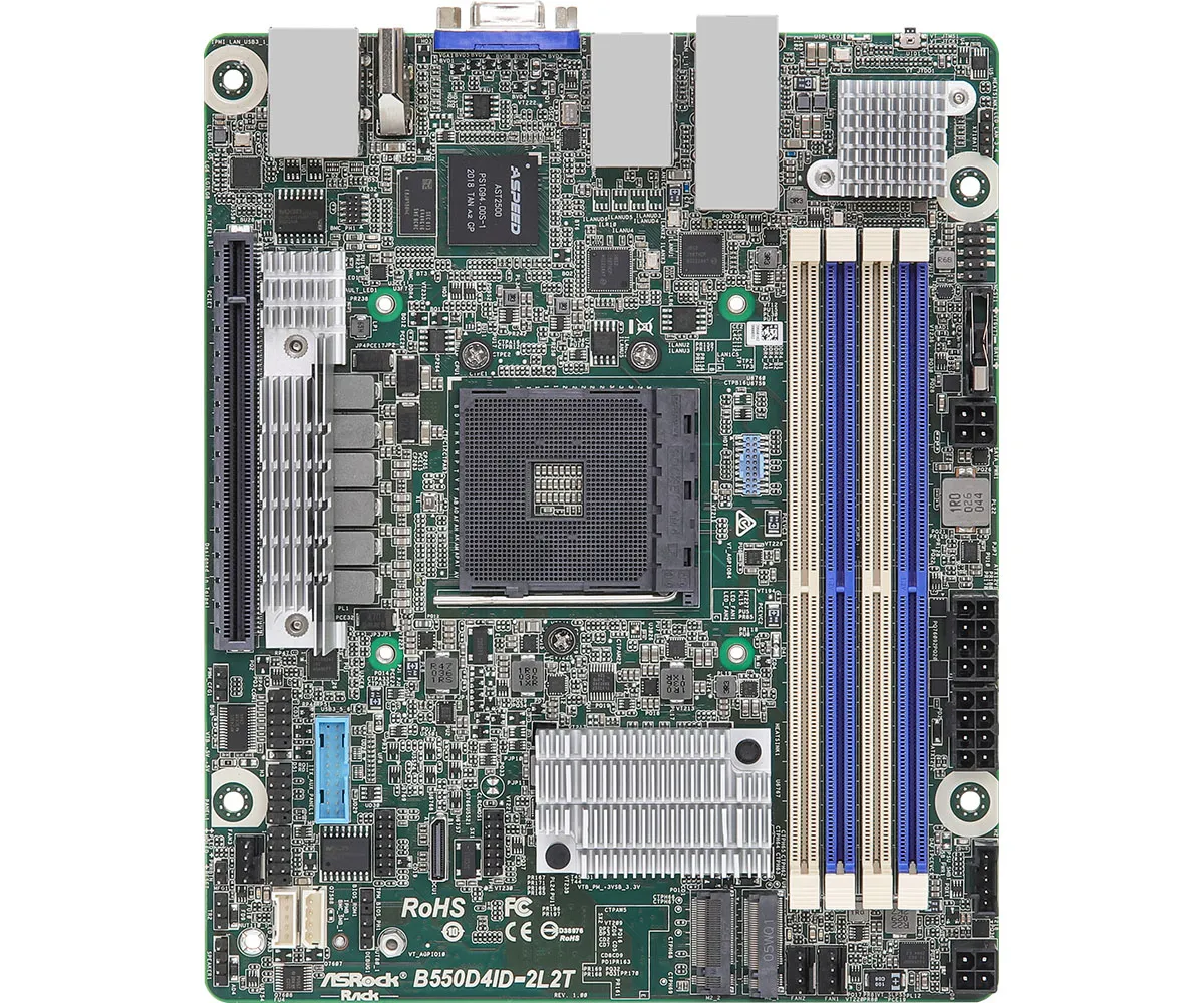 ASRock Rack B550D4ID-2L2T AM4 Deep mini-ITX Motherboard