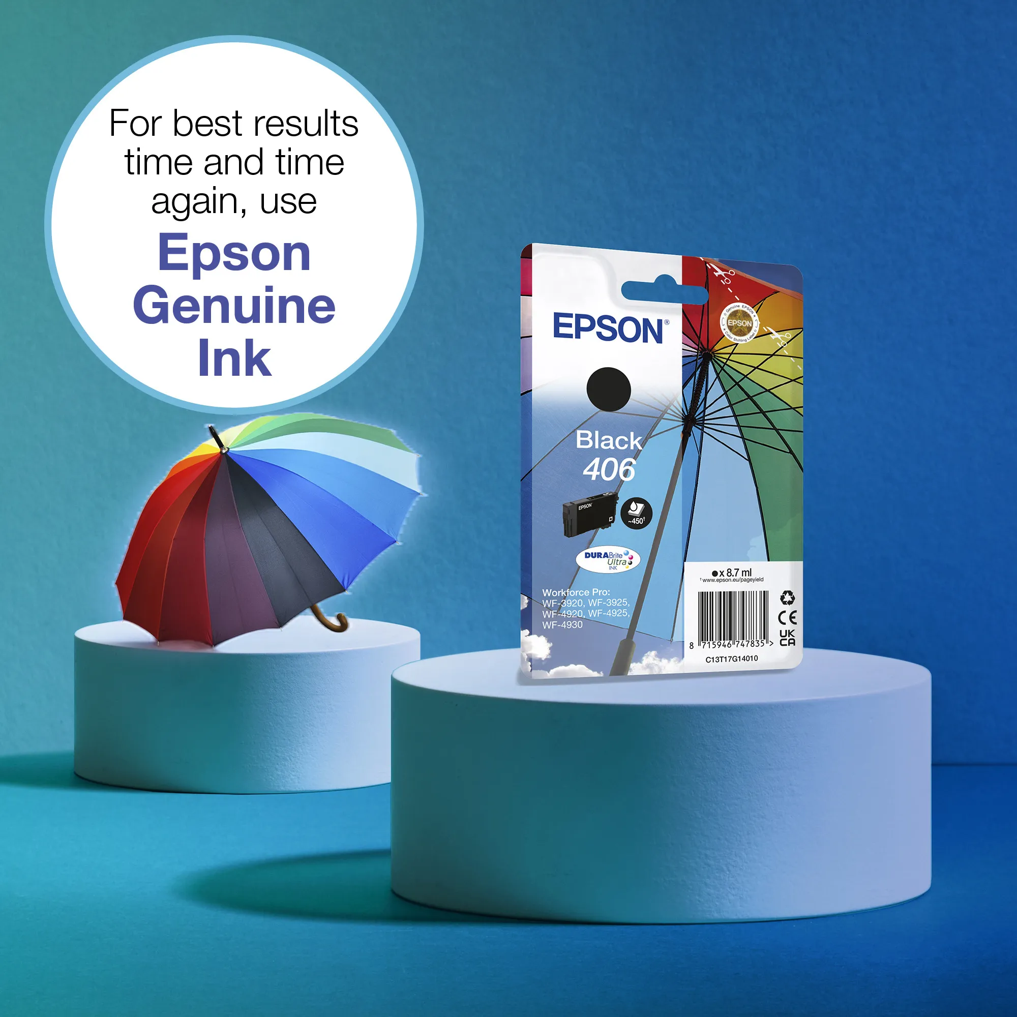 Epson 406 bl&auml;ckpatron, 8.7 ml, svart