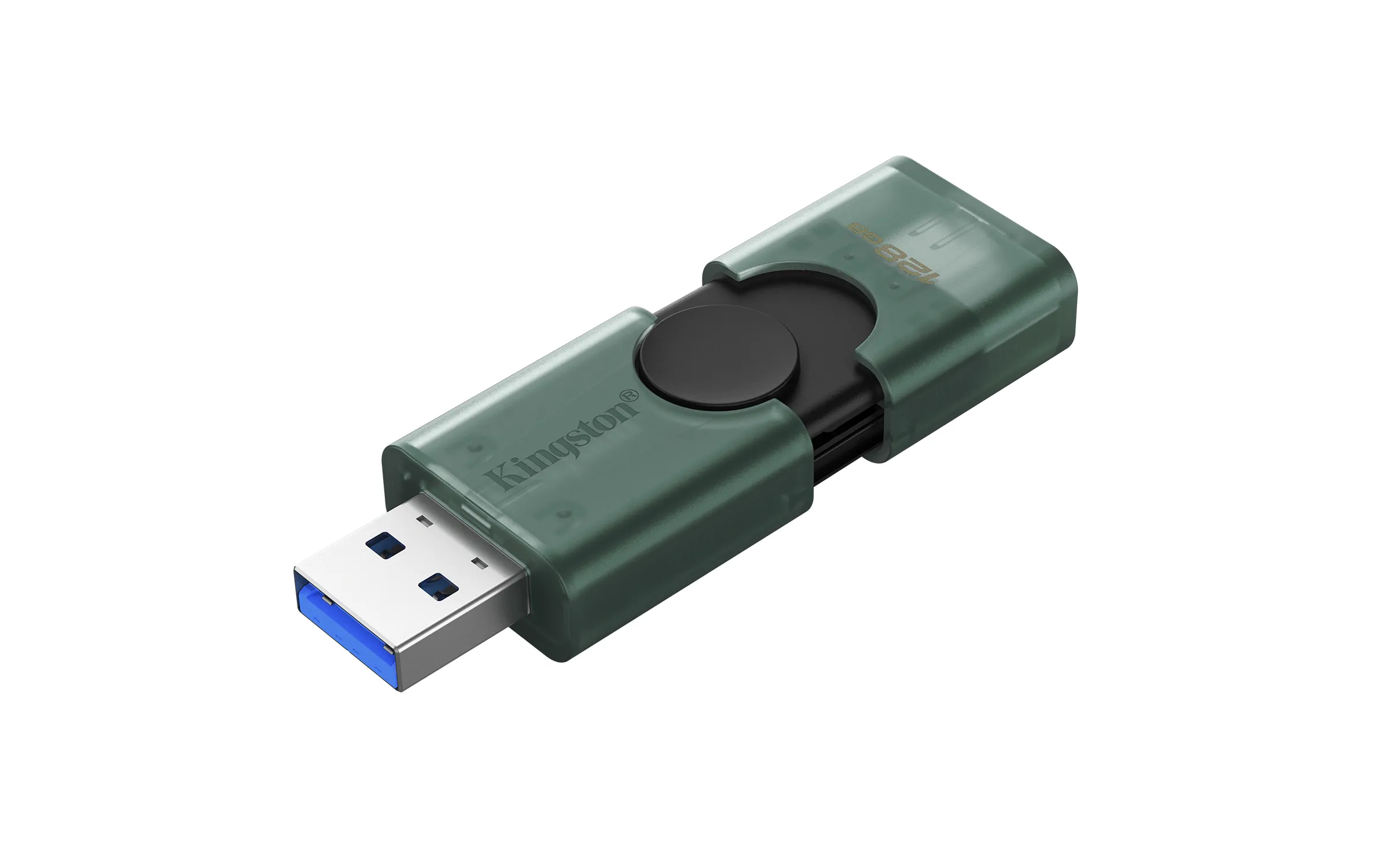 Kingston DataTraveler 128GB USB-A + USB-C 3.2 - minne, Svart, Gr&ouml;n