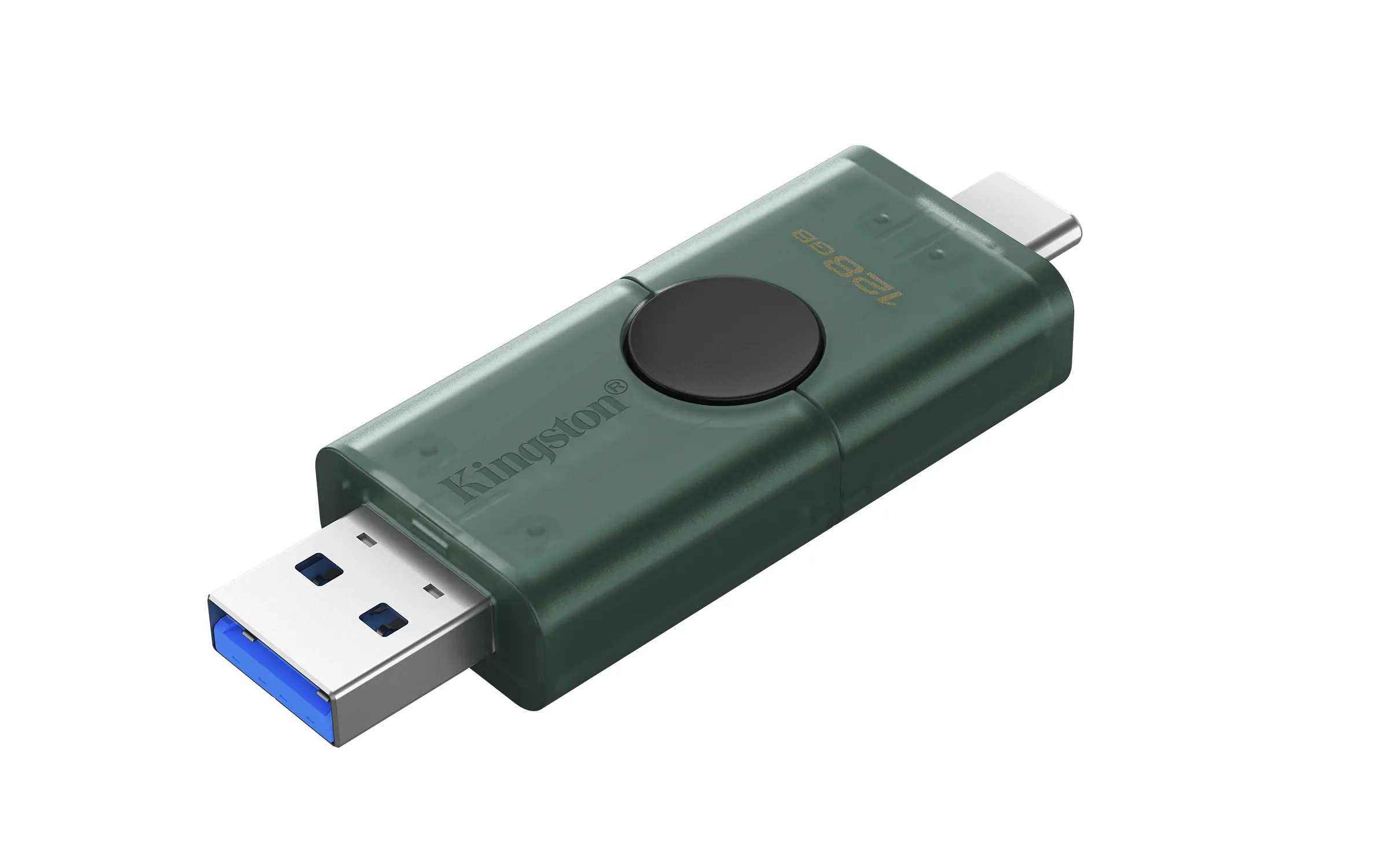 Kingston DataTraveler 128GB USB-A + USB-C 3.2 - minne, Svart, Grön