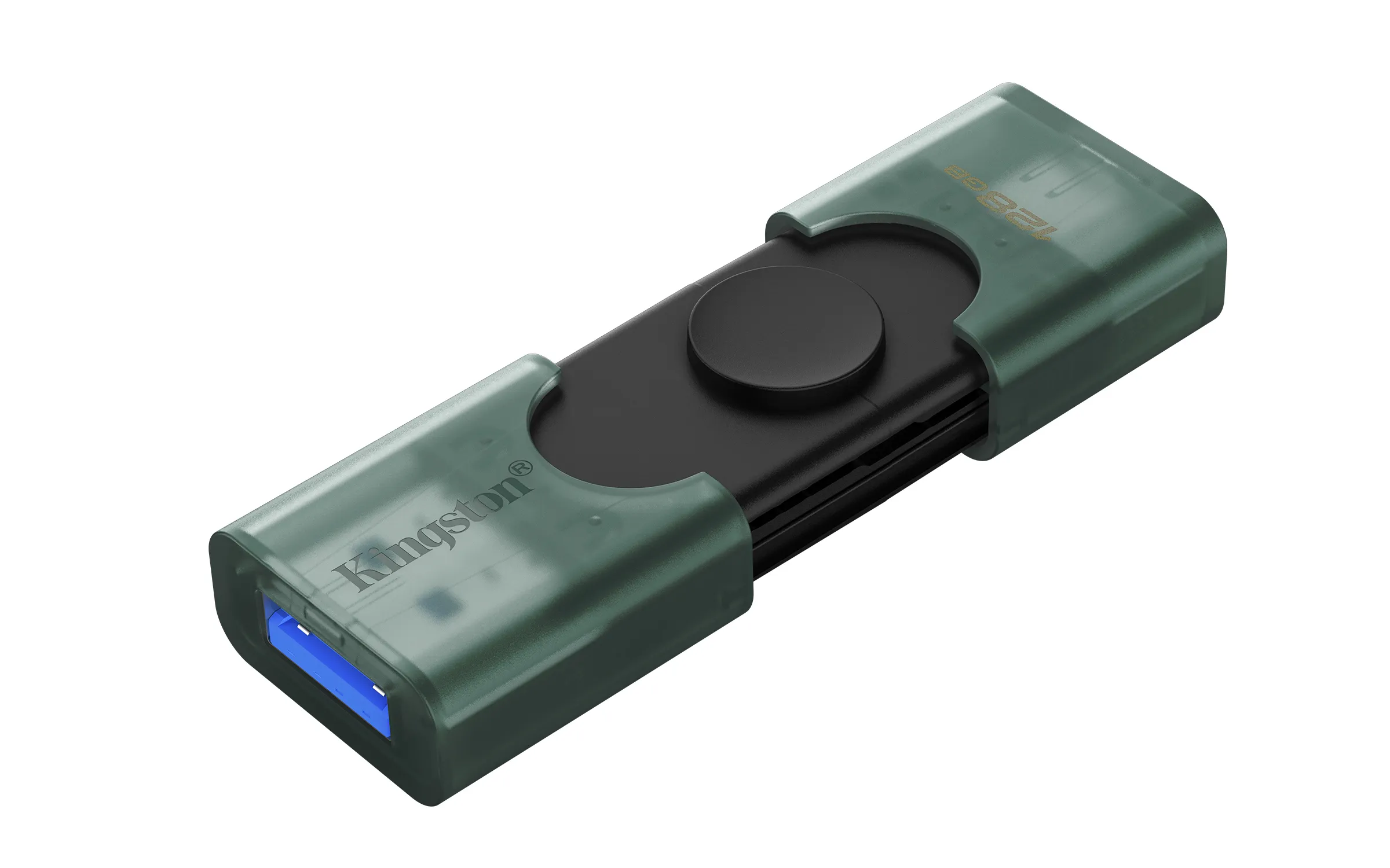 Kingston DataTraveler 128GB USB-A + USB-C 3.2 - minne, Svart, Gr&ouml;n