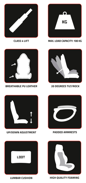 L33T Extreme -pelituoli, punainen