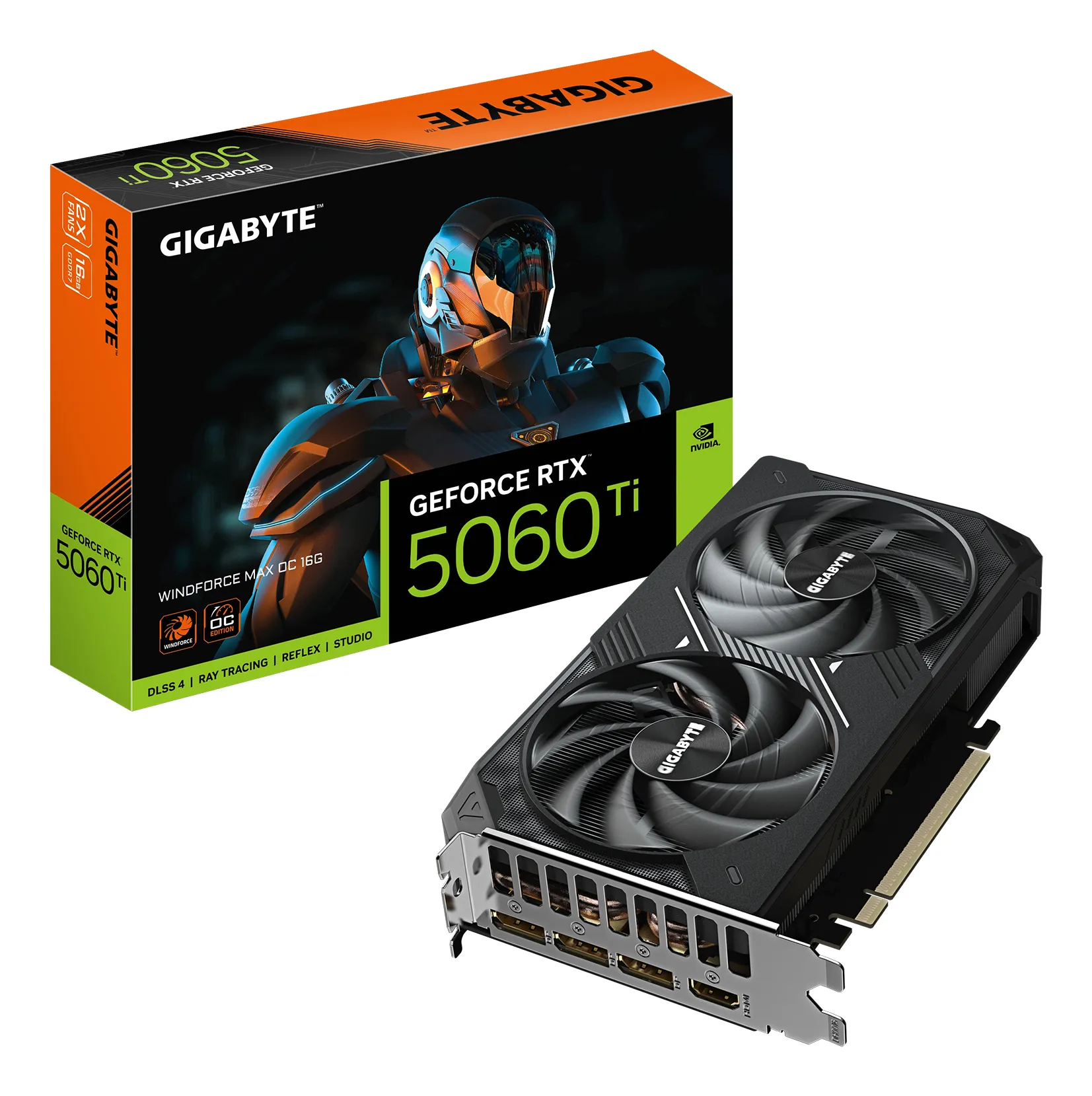 Gigabyte GeForce RTX 5060 Ti WINDFORCE MAX 16 Gt OC -näytönohjain Gigabyte GeForce RTX 5060 Ti WINDFORCE MAX 16 Gt OC -näytönohjain