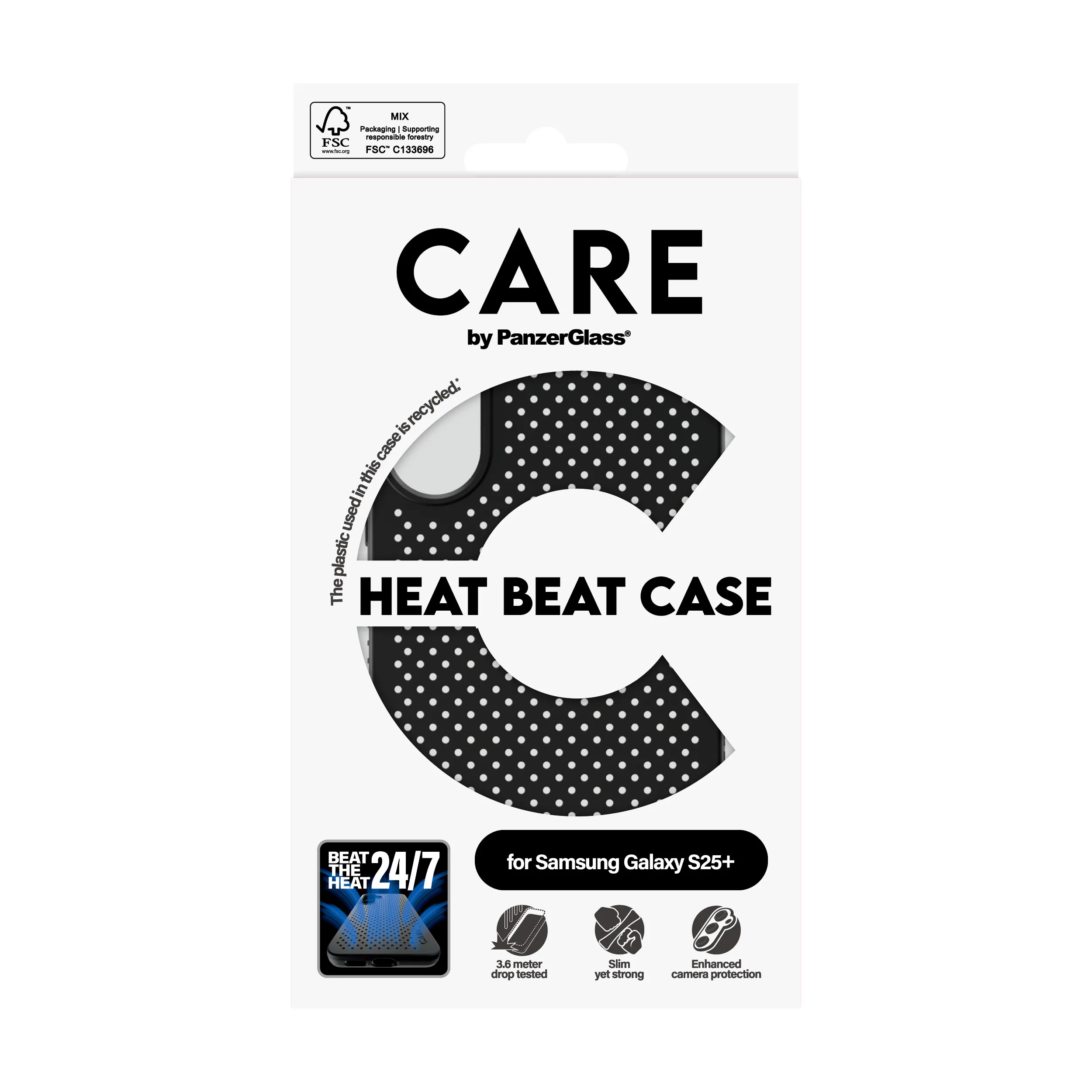 Care by PanzerGlass Galaxy S25+ Heat Beat Case, Black