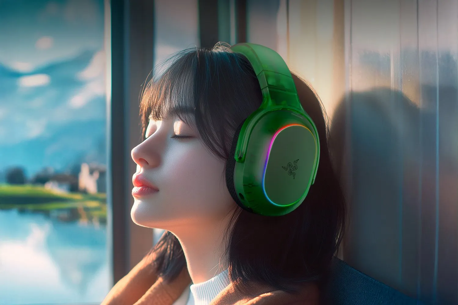 Razer Barracuda X Chroma tr&aring;dl&ouml;s gaming headset, Phantom Green