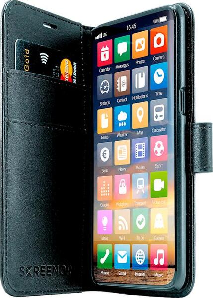 Screenor Smart Wallet Case for Honor X5c Plus, Black