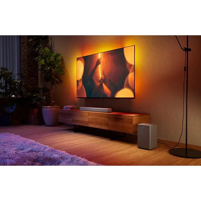 Philips TAB5601/10, 2.1, Dolby Digital Plus, DTS Digital Surround, DTS Virtual:X soundbar -&auml;&auml;nij&auml;rjestelm&auml;, langattomalla subwooferilla, harmaa