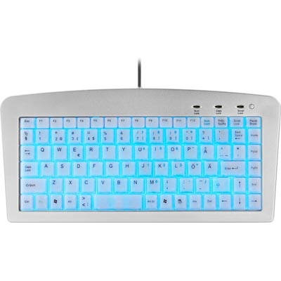 Minin&auml;pp&auml;imist&ouml;,valaistut n&auml;pp&auml;imet PS/2+USB, hopea