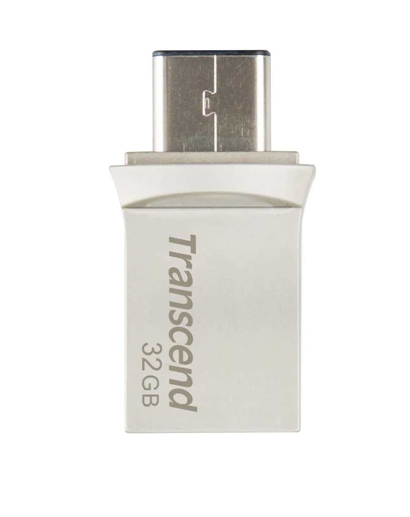 Transcend JetFlash 890 Muistitikku, 32GB, Hopea (USB Type-C & USB 3.1)