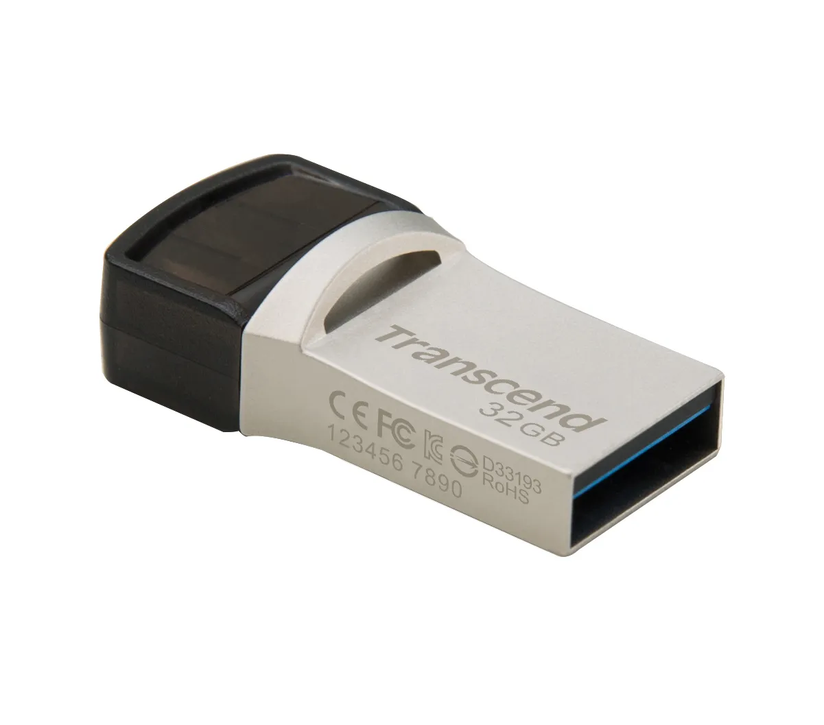 Transcend JetFlash 890 Muistitikku, 32GB, Hopea (USB Type-C & USB 3.1)