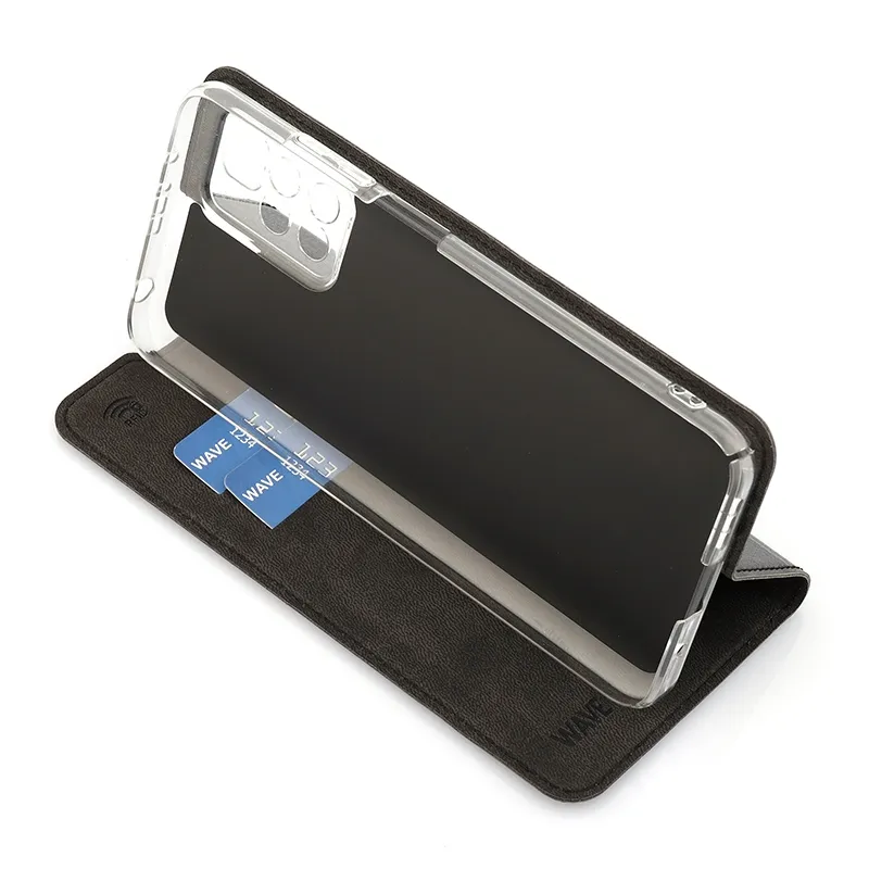 Wave Book Case, Xiaomi Redmi 10 - flipfodral, Svart