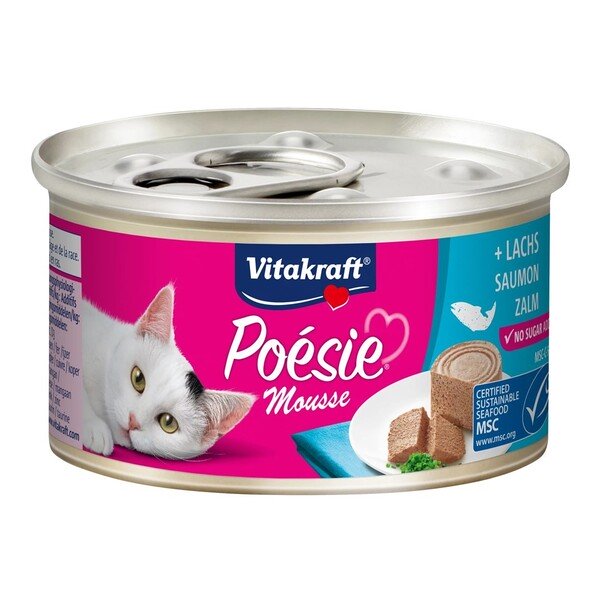 Vitakraft Po&eacute;sie Mousse Salmon, Kissan m&auml;rk&auml;ruoka, Adult, 85 g