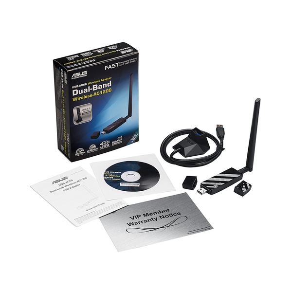 ASUS Dual-band Wireless-AC1200 USB Adapter, USB 3.0, 300/867Mbps