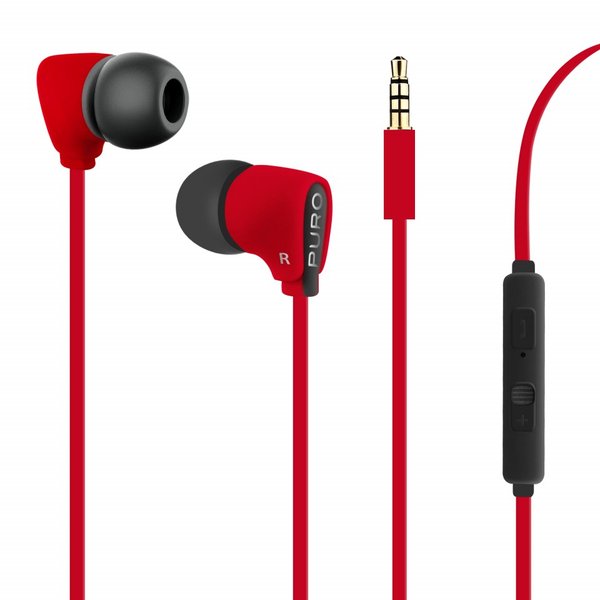 Puro Fine Stereo In-Ear Earphone, Red