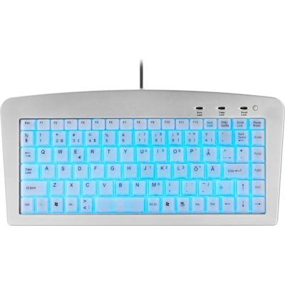 Minin&auml;pp&auml;imist&ouml;,valaistut n&auml;pp&auml;imet PS/2+USB, hopea