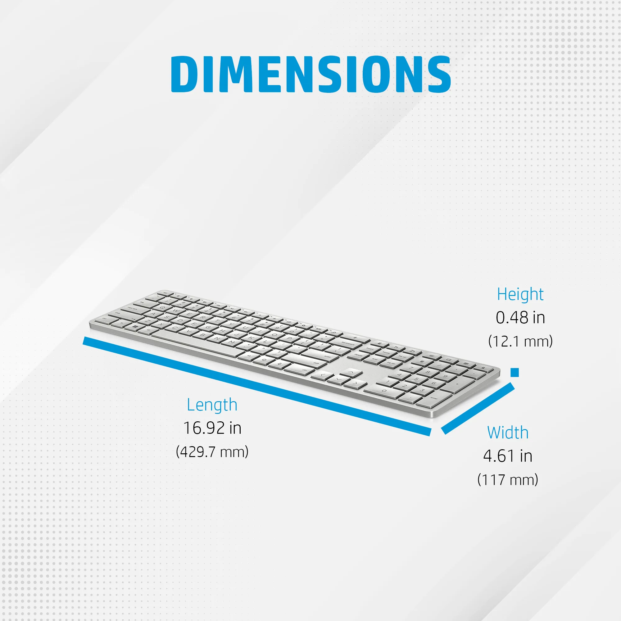 HP 970 Programmable Wireless Keyboard, Silver