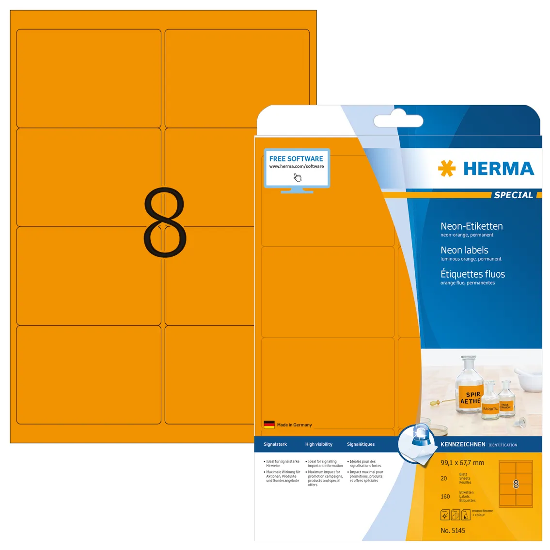 Herma label Special 99,1x67,7 neon orange (160)