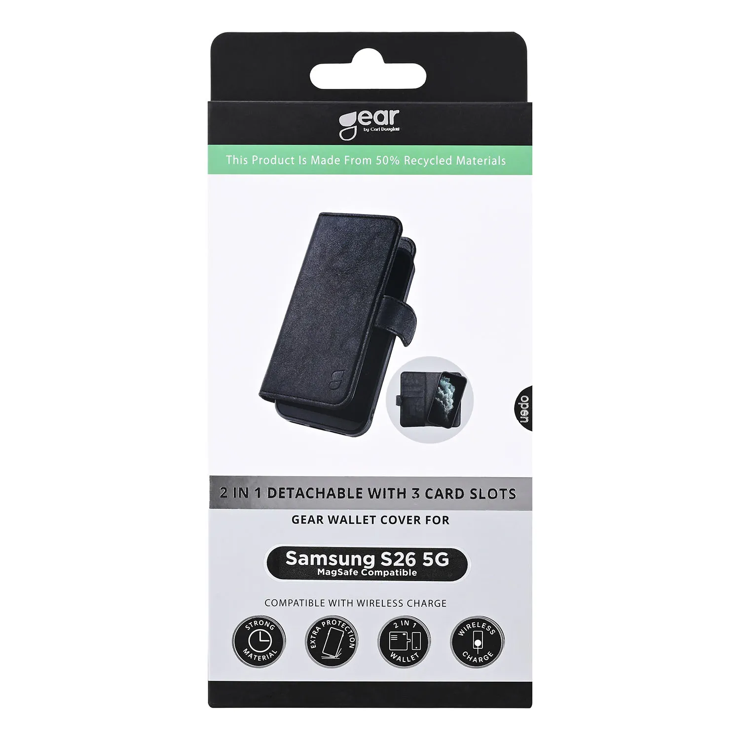 GEAR 2in1 3 card Recycled Magnetic Samsung S26 Black