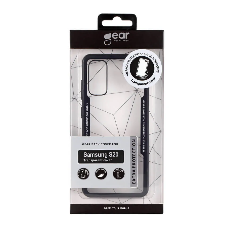 GEAR Tempered Glass Case, Galaxy S20 - fodral, Svart