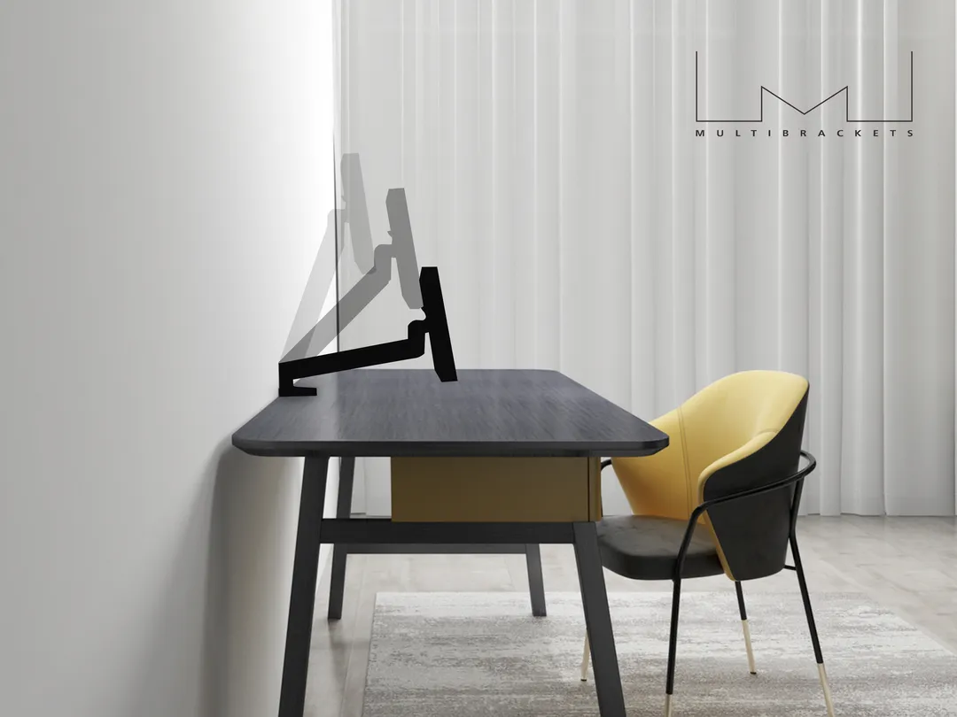 Multibrackets M Slim Basic Single, -skrivbordsf&auml;ste, svart, 17"-32", 8kg